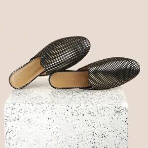 A. Soliani Alba - Dotted Gold Slide Loafer